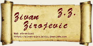 Živan Zirojević vizit kartica